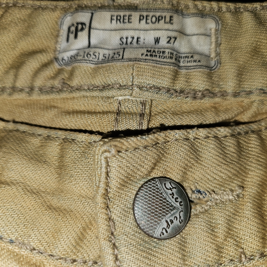 Free People Destroyed Camo Skinny Jean Size 27